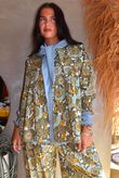 Annie 1972 Point Collar Smock Blouse Sage & Olive
